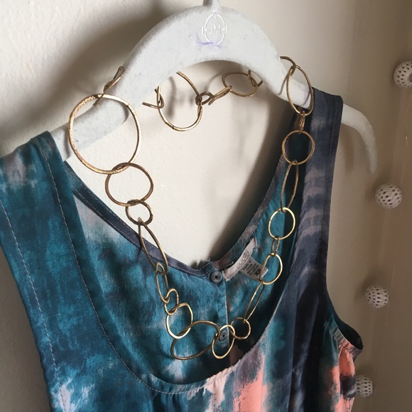 Gold Hoop Necklace Anthropology - Picture 2 of 8